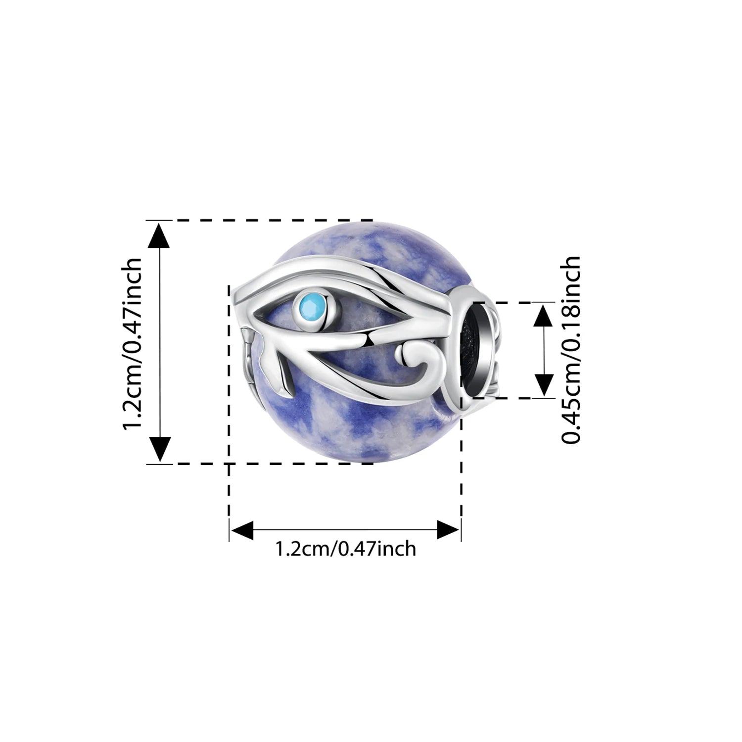BAMOER Heilender lila Kristall Unendlichkeitsanhänger Sternenamazonit-Charm Auge des Horus Passend für Original-Armbänder DIY-Schmuckzubehör