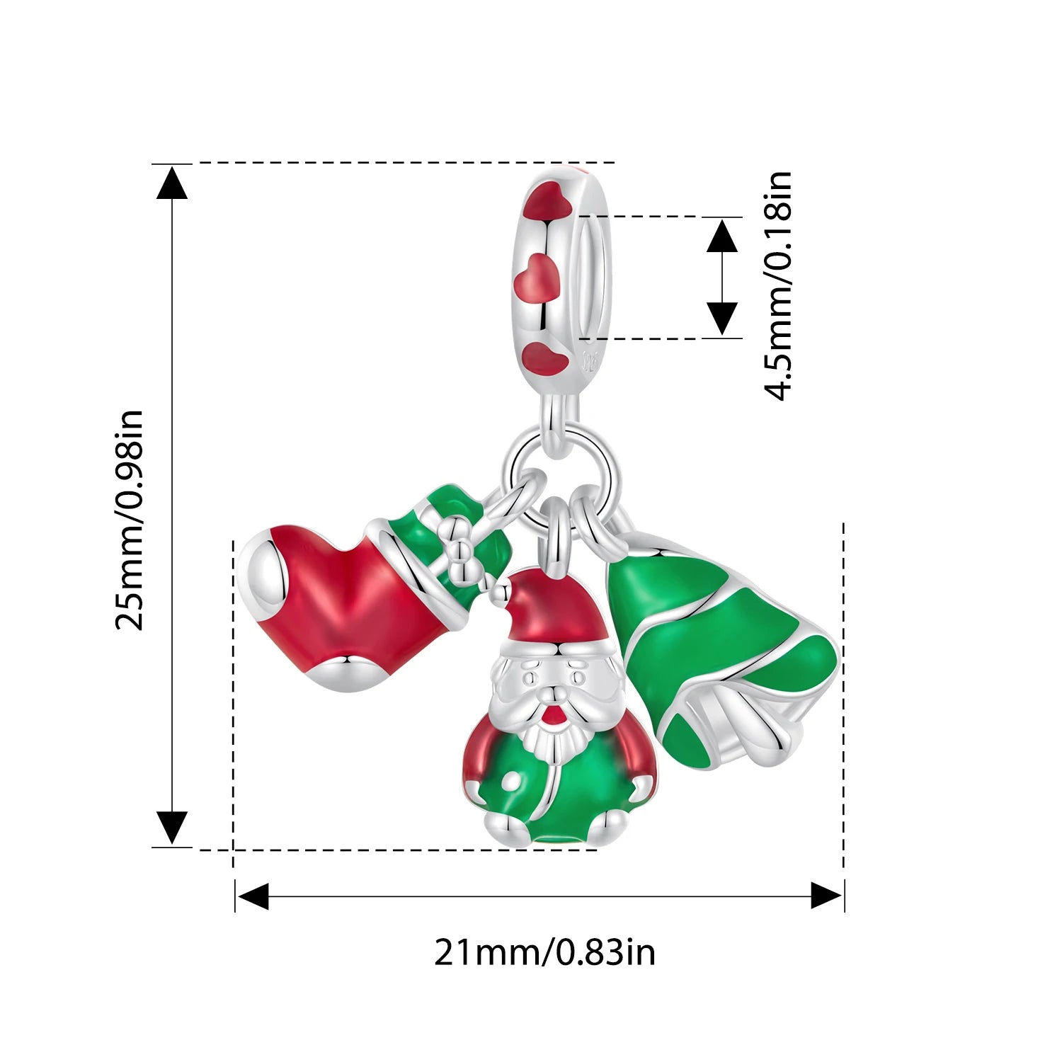 Bamoer Original 925 Sterling Silber Weihnachtsanhänger Bär Schneemann Passend für Original Armband Halskette Damen Geschenk Feiner Schmuck