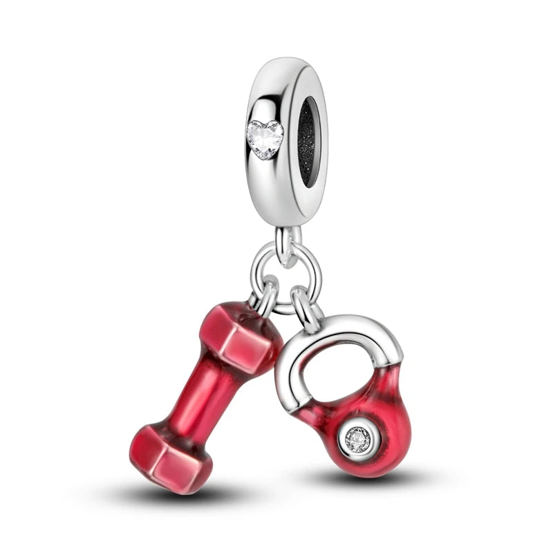 New 925 Sterling Silver Charms Bead Red Cherry Strawberry Love Heart Charm Fit Original Bracelet Pendant DIY Jewelry For Women - Madeinsea©