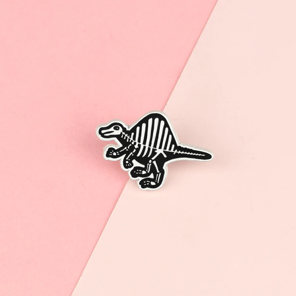 10 Style Cute Dinosaurs Enamel Pins Creative Animal Brooches Kids Backpack Decoration Jewelry Women Coat Lapel Pin Badges Gift