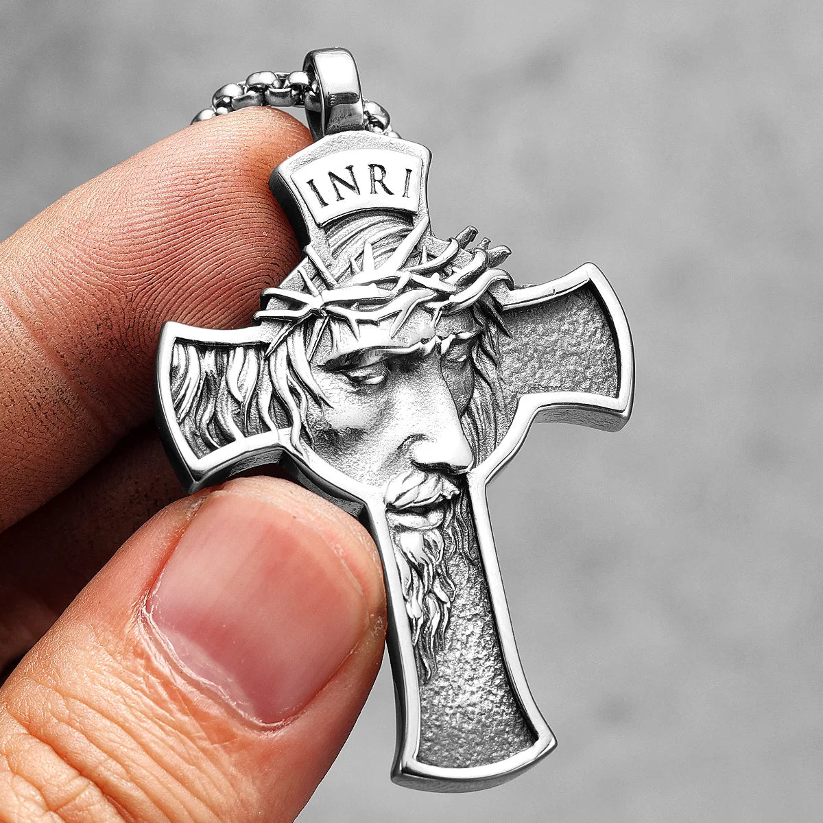 INRI Jesus Cross Religon Amulet Stainless Steel Men Women Necklaces Pendants Chain Punk Trendy Jewelry Creativity Gift Wholesale - Madeinsea©