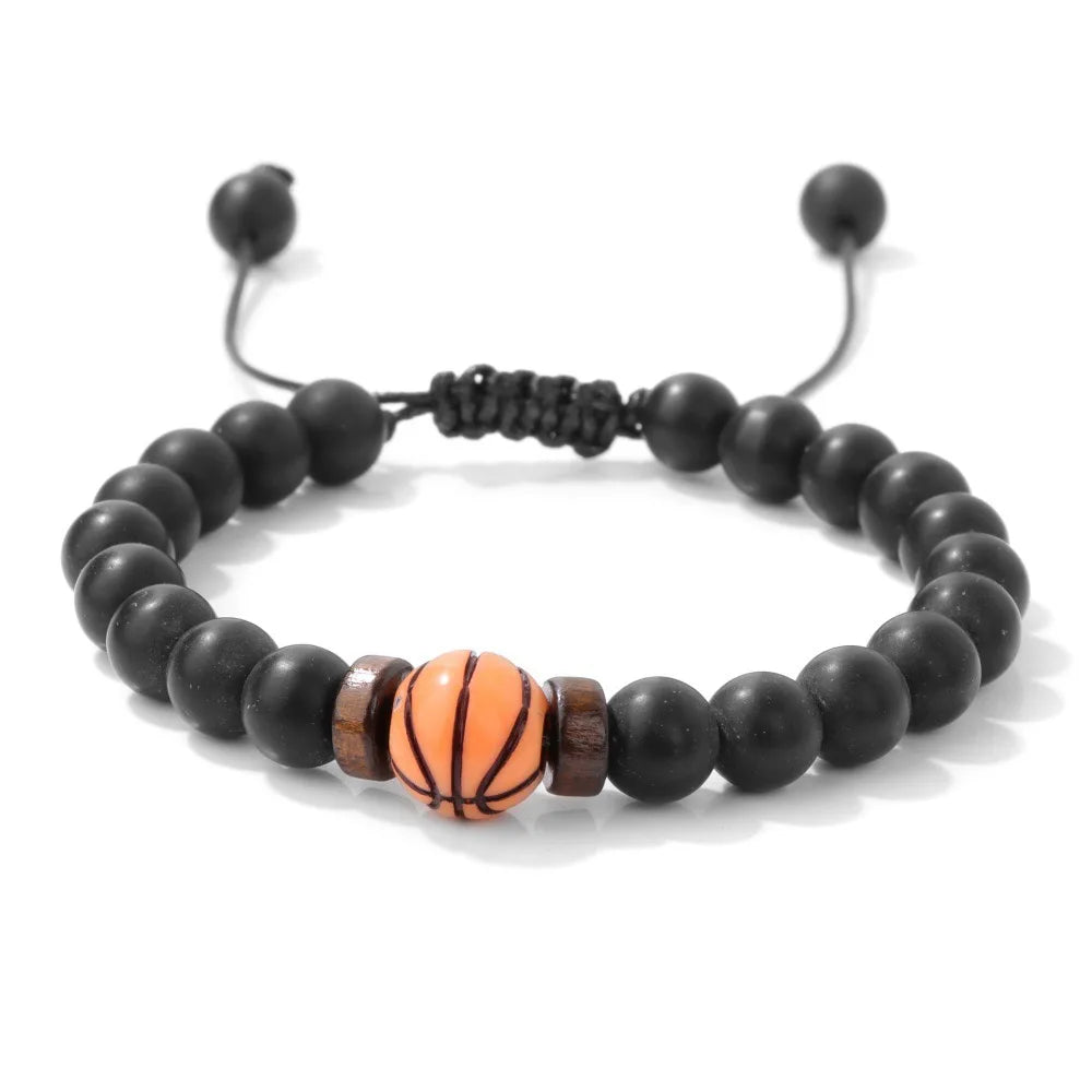 New Handmade Weaven Men Bracelet Adjustable Basketball Baseball Volleyball Rugby Sports Braclet Yoga Meditation Healing Braslet