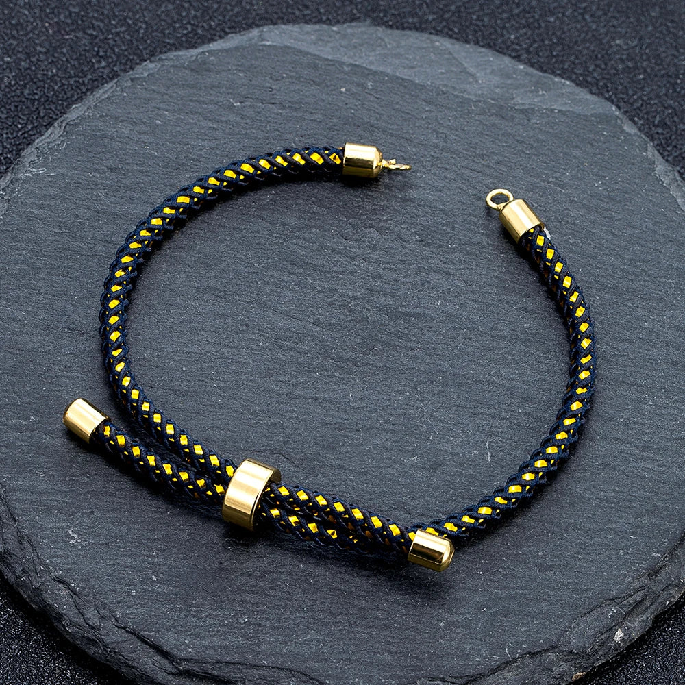 MKENDN Adjustable Rope Cord Sliding Bracelet with Slider Silk Cord Bracelet  Braided Rope Bracelet 3mm String Bracelet for Bead