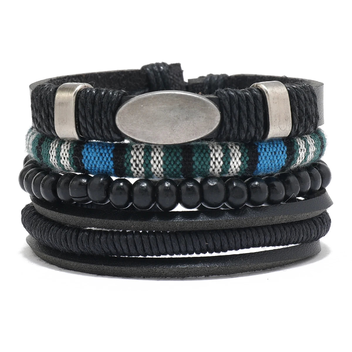 Wholesale Best-selling Multi-layer Buddha Bead Beaded Bracelets Men's Retro Style Multi-layer Elastic Thread Adjustable Wooden