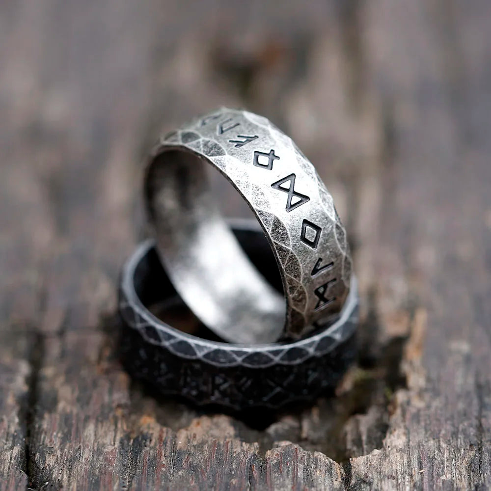Stainless Steel Viking Rune Ring - Madeinsea©