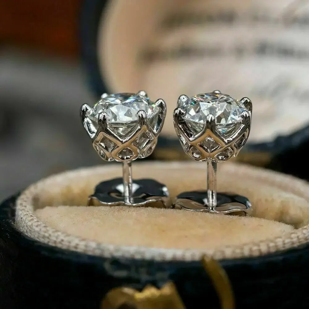 Premium 1.5ct Moissanite Diamond Stud Earrings for Women Orginal 925 Sterling Silver Jewelry Women Moissanite Earring 2023