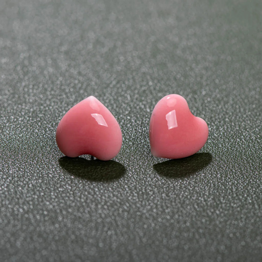 Exquisite ceramic Big love heart shape stud earrings multicolor anti-allergic metal pin fashion earrings #LY117