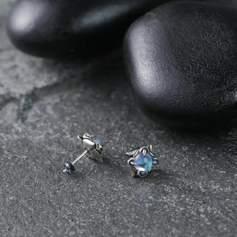 MKENDN Gothic Style 100% 925 Sterling Silver Creative Retro Evil Claws Eyes Stud Earring For Men Women Punk Street Jewelry