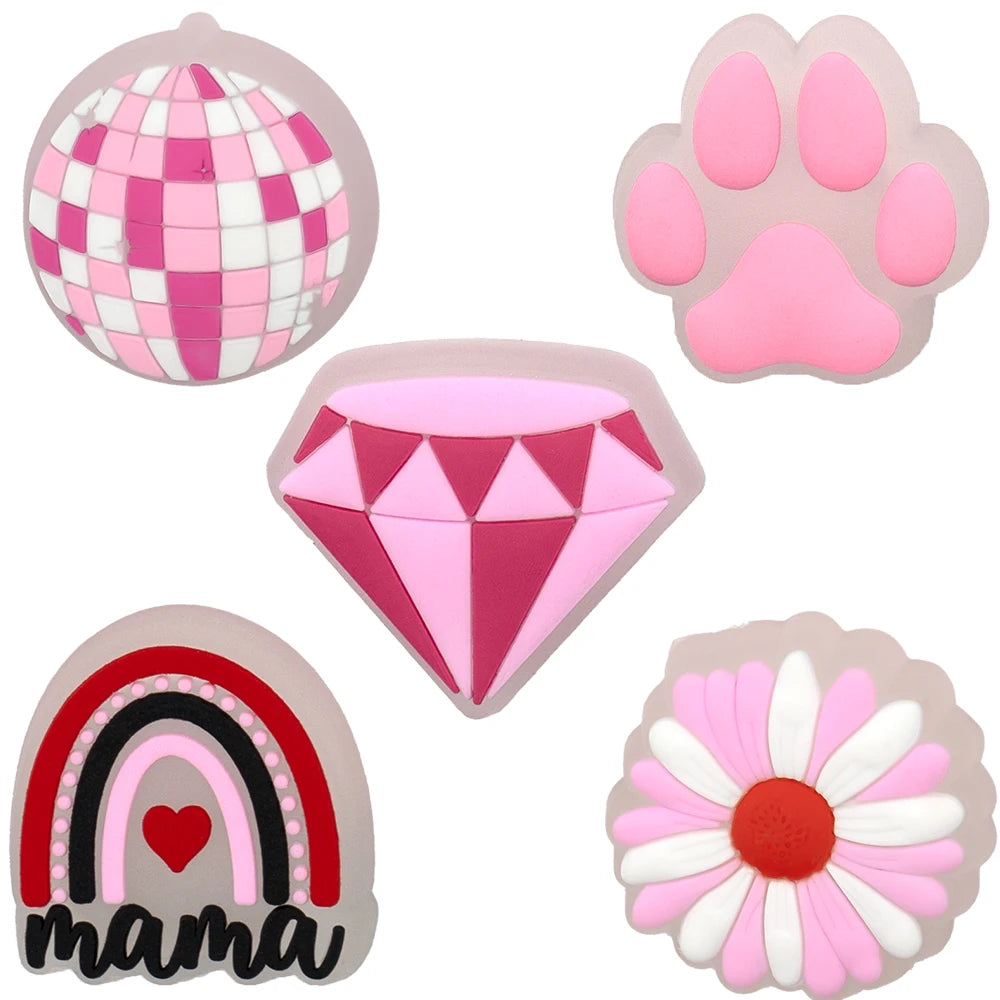 5PCS LED Clog Shoe Charms Cute Animal Duck Gamepad Pig Black Cat Shoe Buckle Accessories Pins for Women Men Cute Shoe Decoration