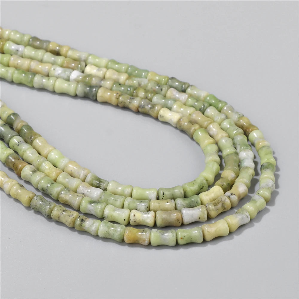 6X10mm Natural Stone Bead Bamboo Shape Aventurine Jaspers Sodalite Loose Spacer Beads For Jewelry Making Handmade DIY Accessorie