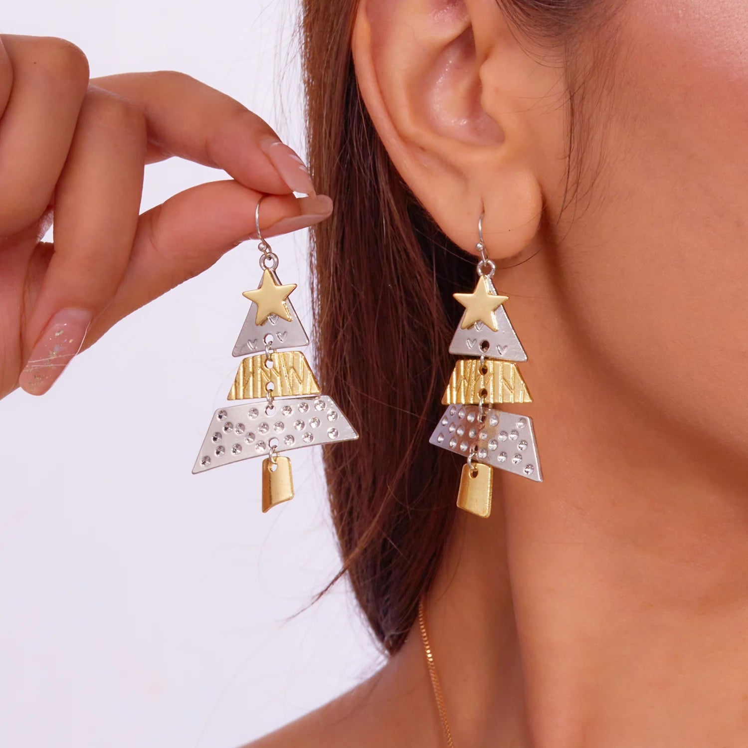 Funny Enamel Santa Claus Dangle Earrings For Women Christmas Tree Elk Long Tassel Drop Earring Girl New Year Party Jewelry Gifts