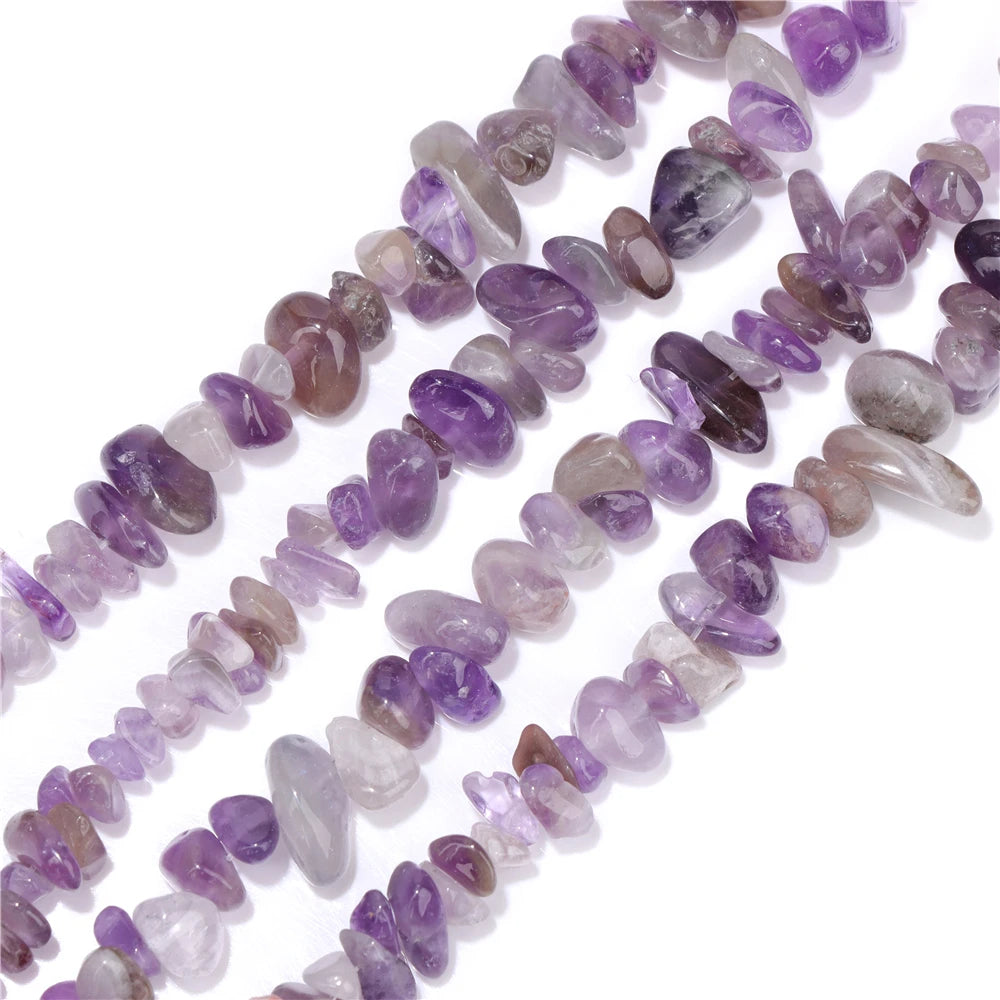 Natural Purple Stone Gravel 5-8MM Irregular Shape fluorite Amethyst Jade Loose Spacer Chips For Jewelry Making Necklace Bracelet