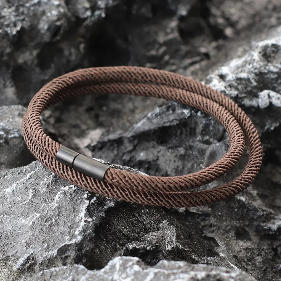 New Minimalist Outdoors Sports Men Bracelet Rope Bilayer 4mm Lucky Red Thread Braclet Bangle Gift For Him Beach Nautical Braslet