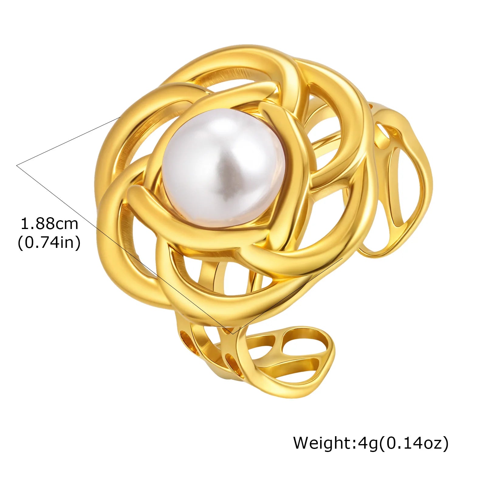 Vnox Elegant Natural Stone Stainless Steel Rings Fashion Colored Pearl Opal Turquoise Rings For Women Retro Waterproof Jewelry