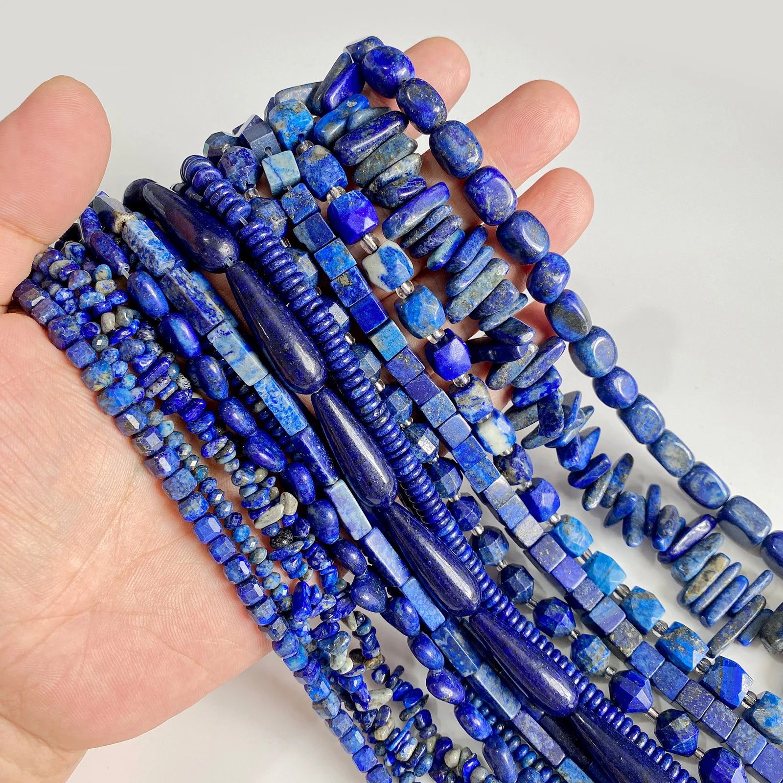 Natural Lapis Lazuli Healing Stone Bead Handmade Necklace Bracelet Bead Accessories For DIY Wisdom,Confidence,Prosperity Jewelry