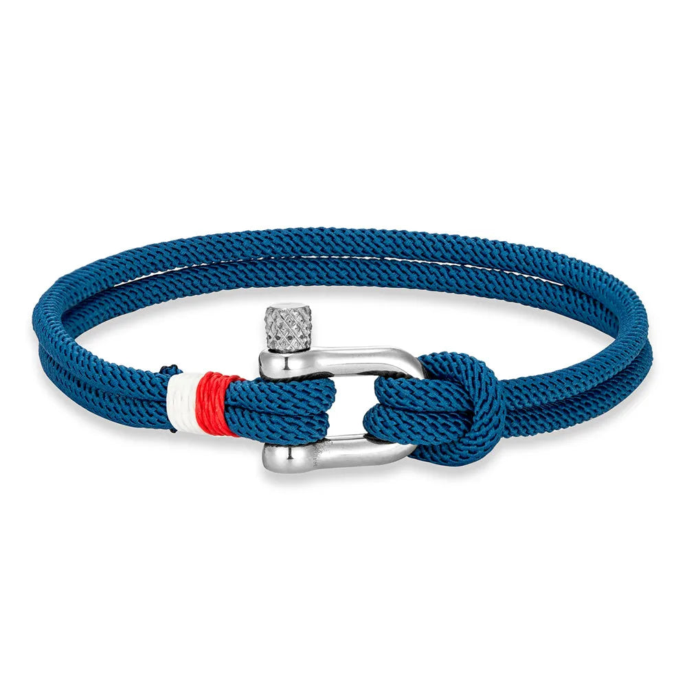 MKENDN Minimalist Lucky Rope Bracelet Stainless Steel Mini U-Shape Shackle Buckle Bracelets for Men Women Couple Gift