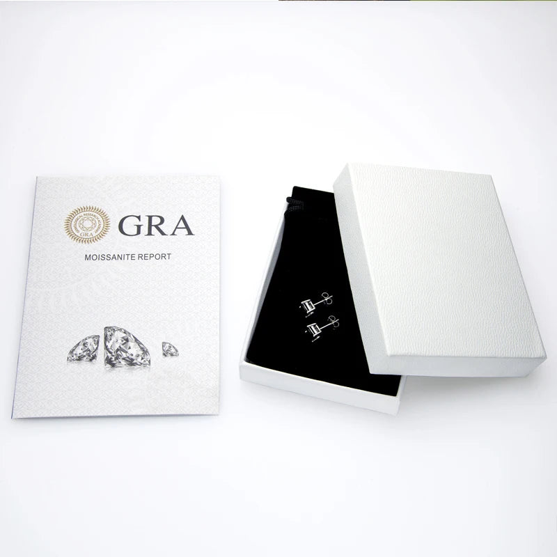 OXTAO Real 925 Sterling Silver Natural Black Agate Square Earrings 5.5mm Fashion Casual Simple Ear Stud for Party Gemstone Gift