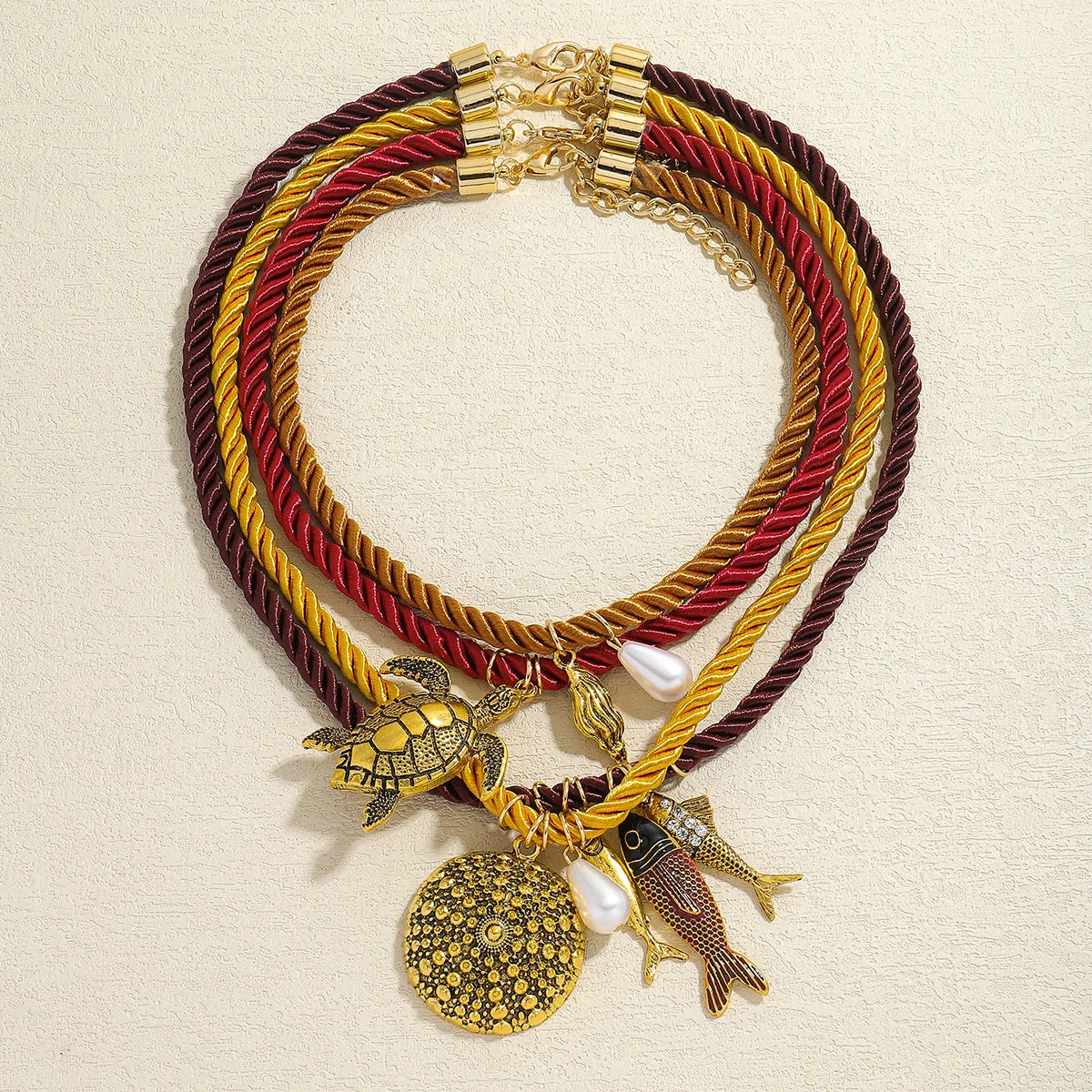 ZAA Summer Holiday Woman New Small Fish Turtle Conch Pendant Necklace Sets