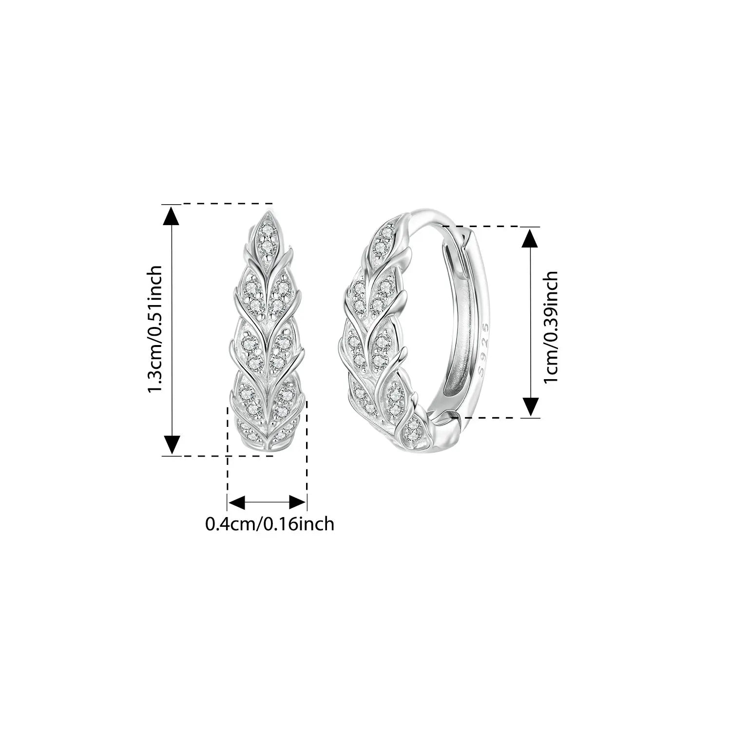 BISAER Real 925 Sterling Silver Wheat Hoop Earrings Classic Hypoallergenic Earrings for Women & Girls Party Fine Jewelry EFE1237