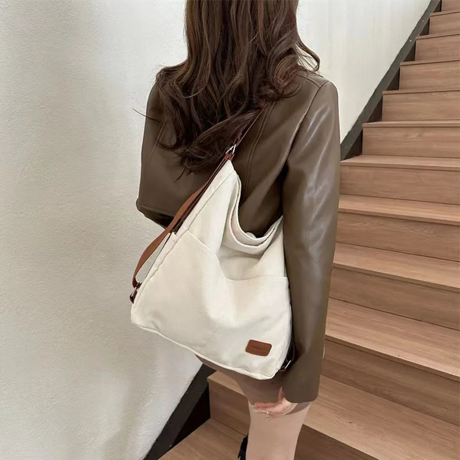 2025 New Fashion Canvas Large Capacity Women's Tote Bag Women's Handbag Shoulder Bag Cross-body Bag Shoulder Bag Multi-function