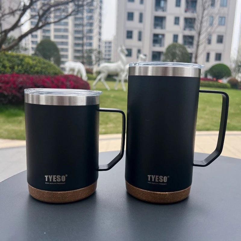 TYESO Wide Mouth Stainless Steel Coffee Mug with Leak-Proof Lid Insulated Office Travel Mug 530ml/710ml For Home Office Gift