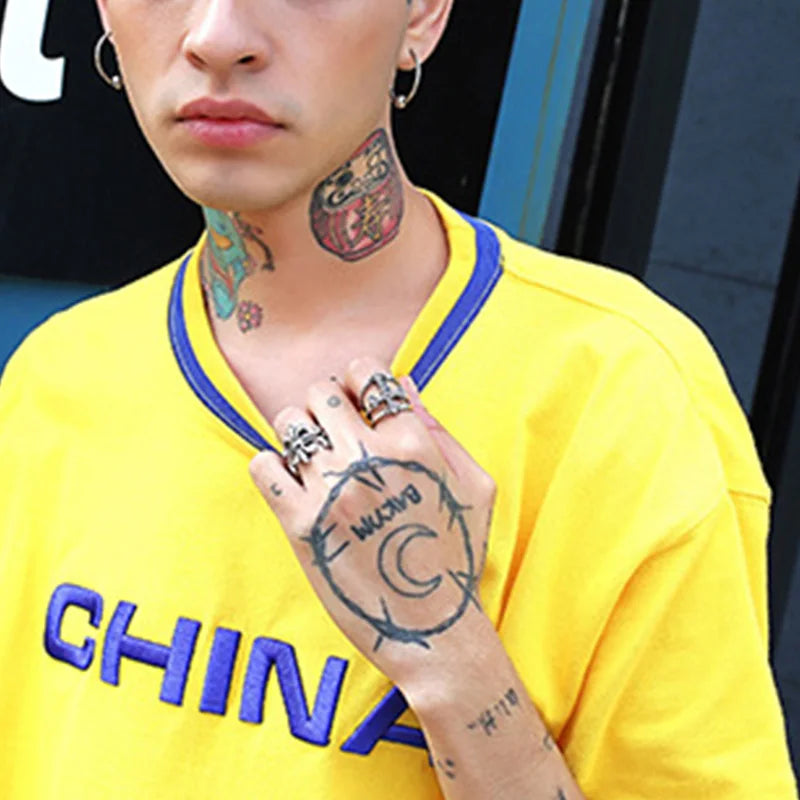 Retro Double Band Cross Ring For Men Punk Gothic Rock Hiphop Open Ring Biker Accessories Handmade Designer Jewelry Unisex Gift - Madeinsea©