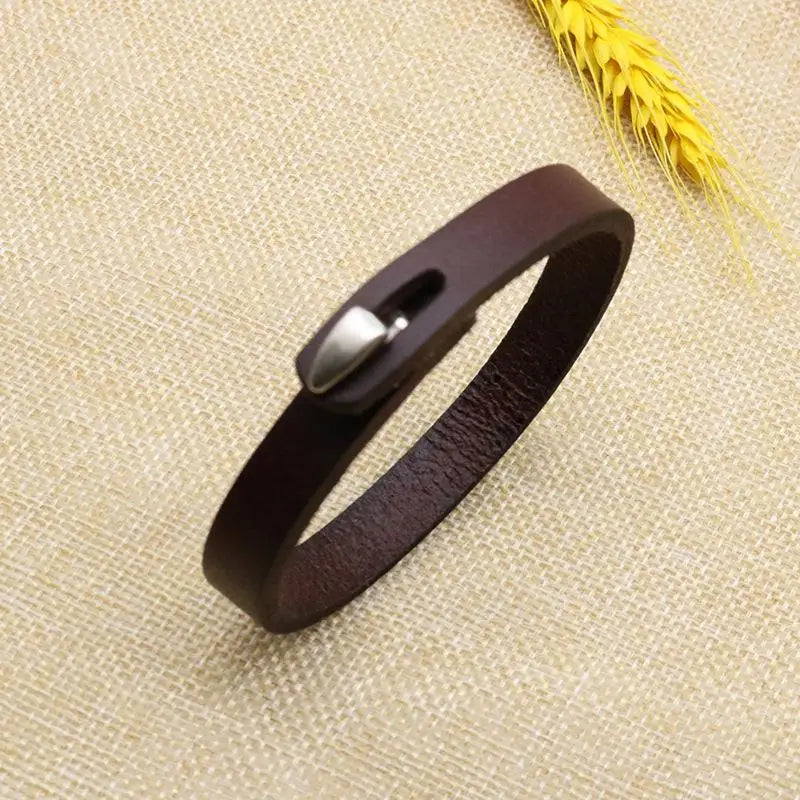 Jiayiqi Fashion Genuine Leather Wrap Cord Cuff Bracelet For Hand Wrist Wristband Men Woman Punk Bangle Couple Jewelry Gift