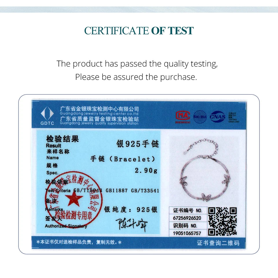 Bamoer Hollow Butterfly Armbänder, breite flache Schlangengliederkette, verstellbarer Armreif mit Anhänger, Schmuckgeschenk für Damen, 925er Sterlingsilber