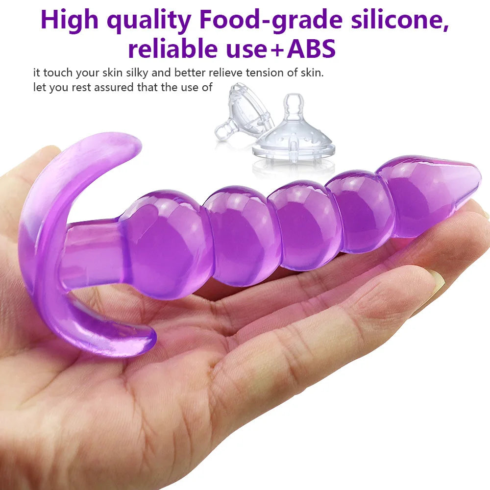 Anal Beads Dildo Soft Silicone Anal Plugs Butt Plug Prostate Massage Unisex Sexy Stopper Adult Sex Toy for Men Women Adult Games