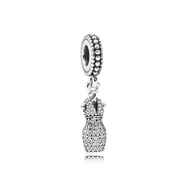 New Original 925 Silver Plated Accessories Fashion Charm Perfume High Heels Bead Fit Pendant Bracelet For Women DIY Jewelry Gift