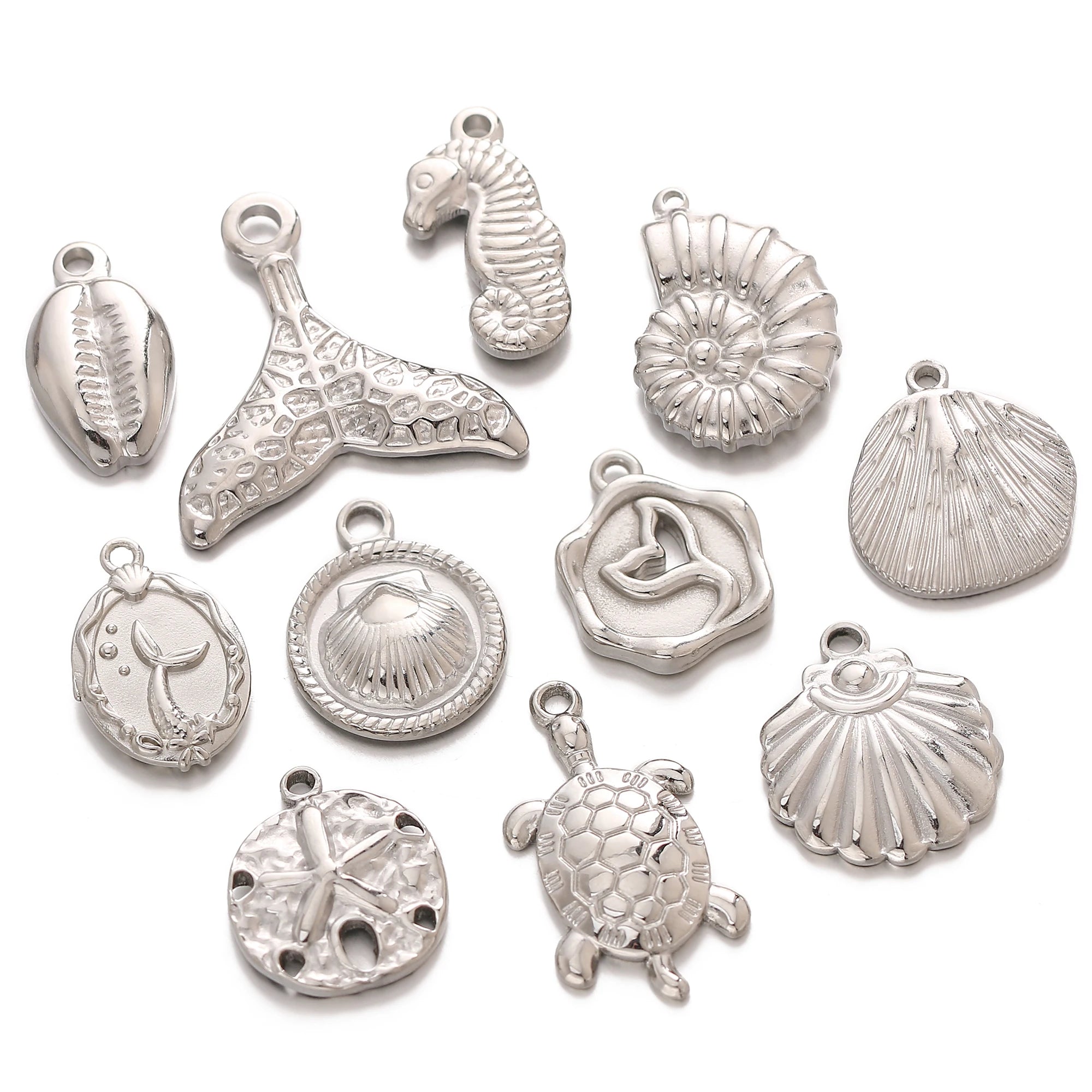 Ocean Life Shell / Turtle / Conch / Starfish / Fish Tail Pendants For DIY Earrings, Necklaces or Bracelets