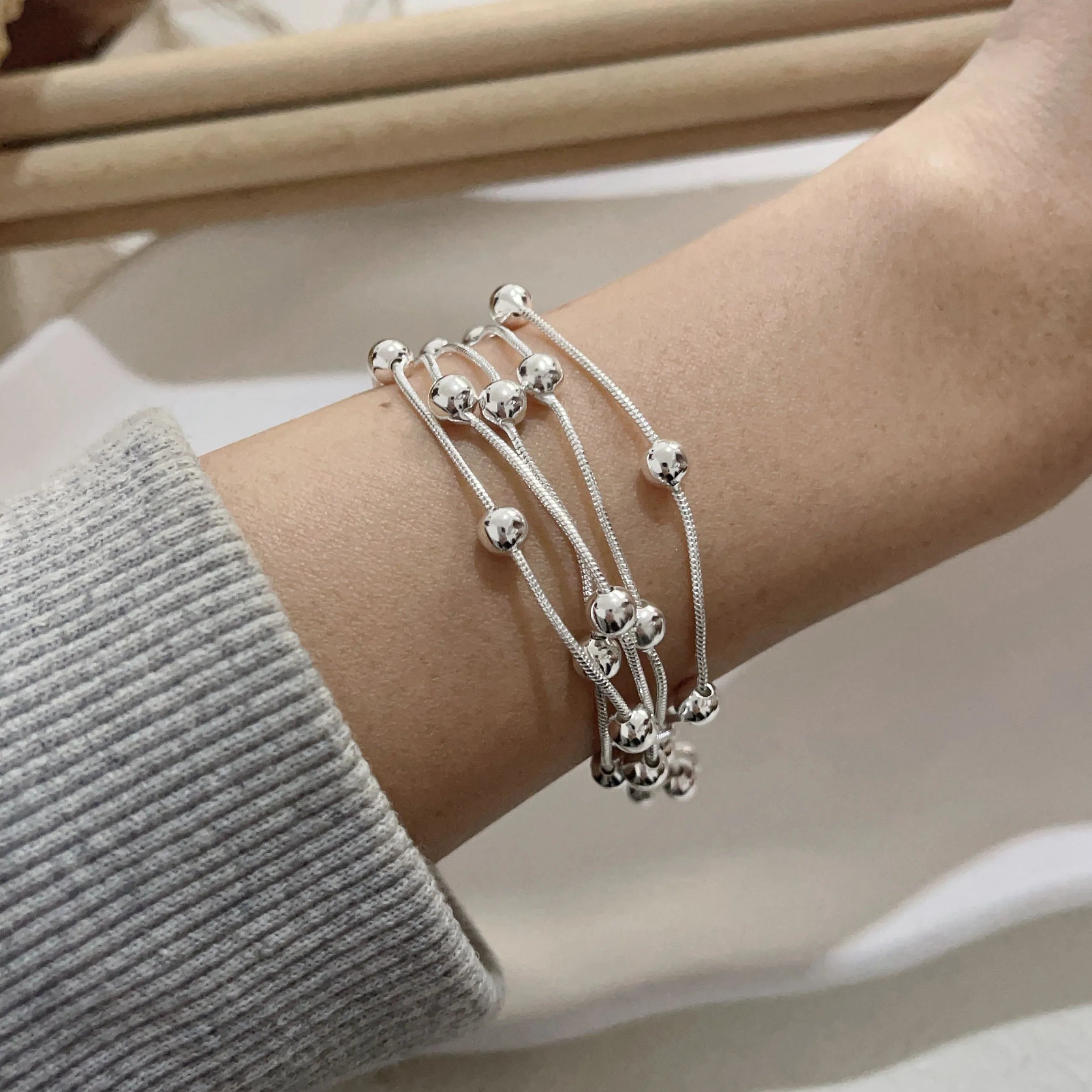 100% Solid 925 Sterling Silver Bracelet for Women Men Vintage Handmade Shinning Heart Bracelets Birthday Christmas Gift