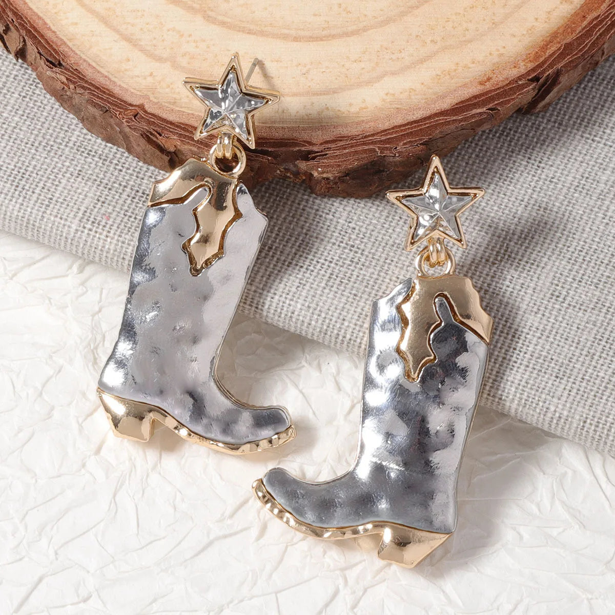 Personalized Trendy Retro Five Star Alloy Boots Earrings