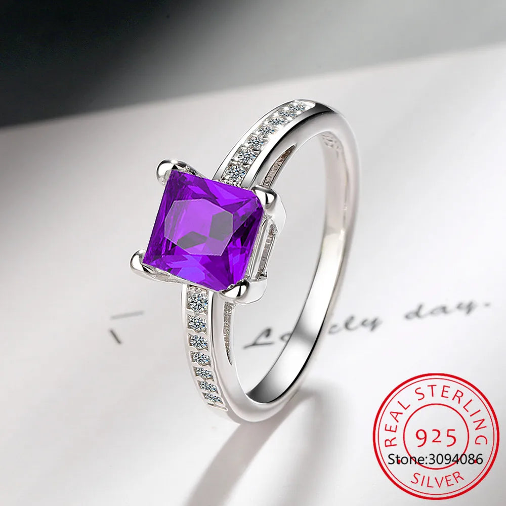 1-2CT Princess Cut Moissanite Engagement Ring VVS D Colorless Solitaire Diamond Promise Bridal Ring For Women Wedding Jewelry