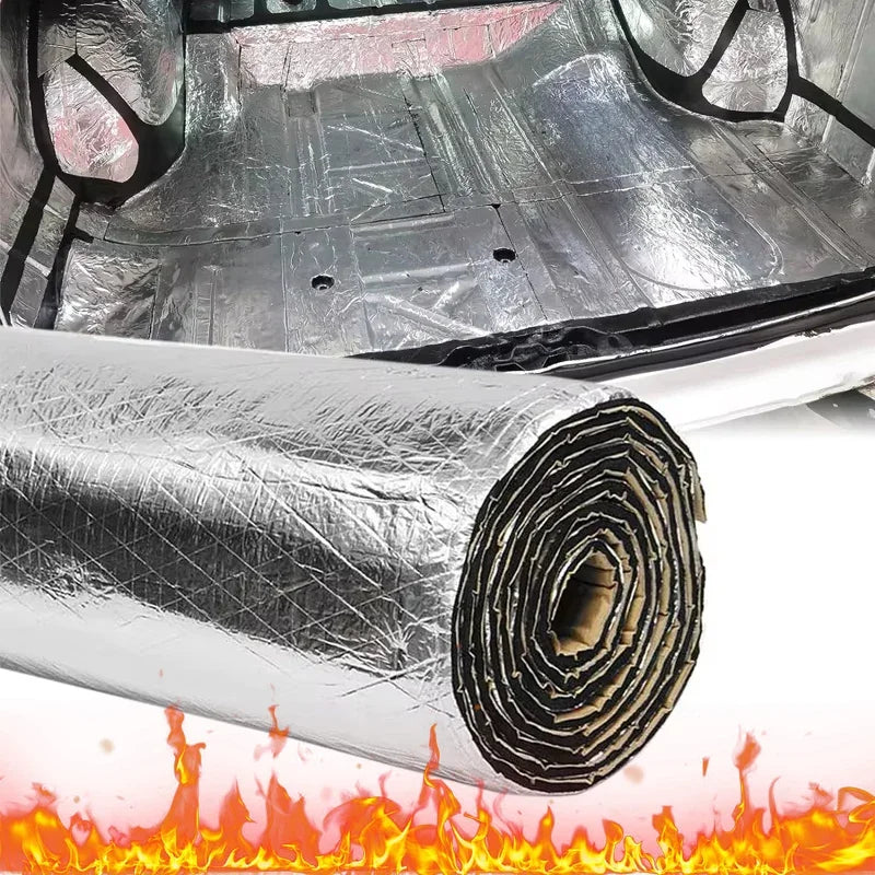 Thick Aluminum Fiber Muffler Cotton Car Auto Fender Heat Sound Deadener Insulation Mat Sound Proofing Mat Pad 20X500cm for Car - Madeinsea©