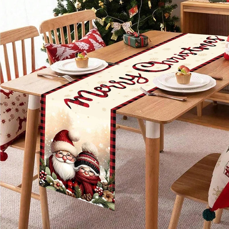 Christmas Table Runner Merry Christmas Decoration For Home Xmas Table Decor 2025 Navidad Notal Noel Ornament Happy New Year 2026