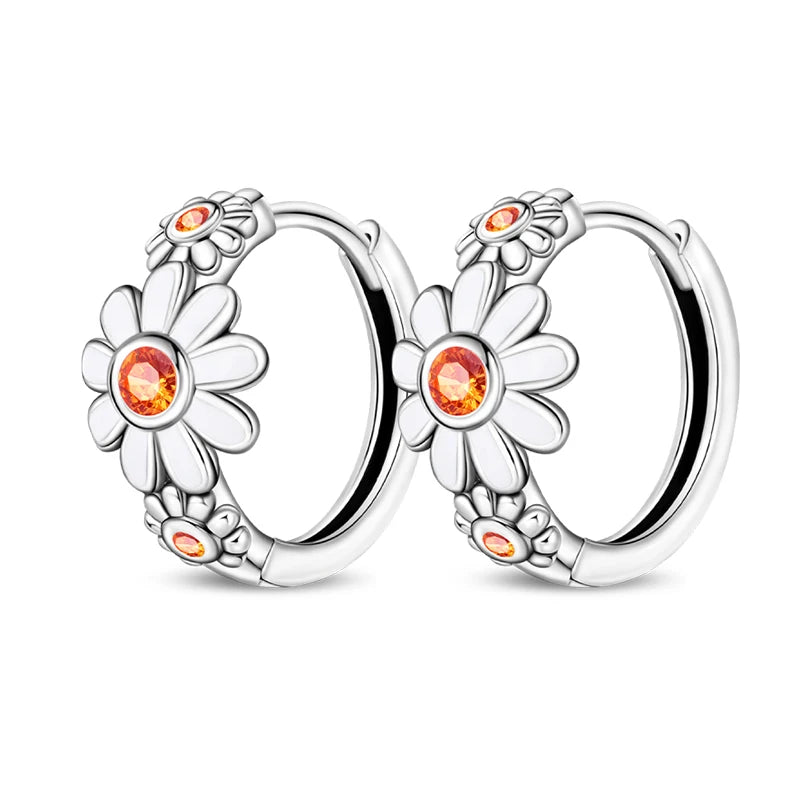 Springtime Earrings For Women 925 Silver Plated Double Hoop Butterfly Bees Ladybird Insect Earrings Party Jewelry Birthday Gifts
