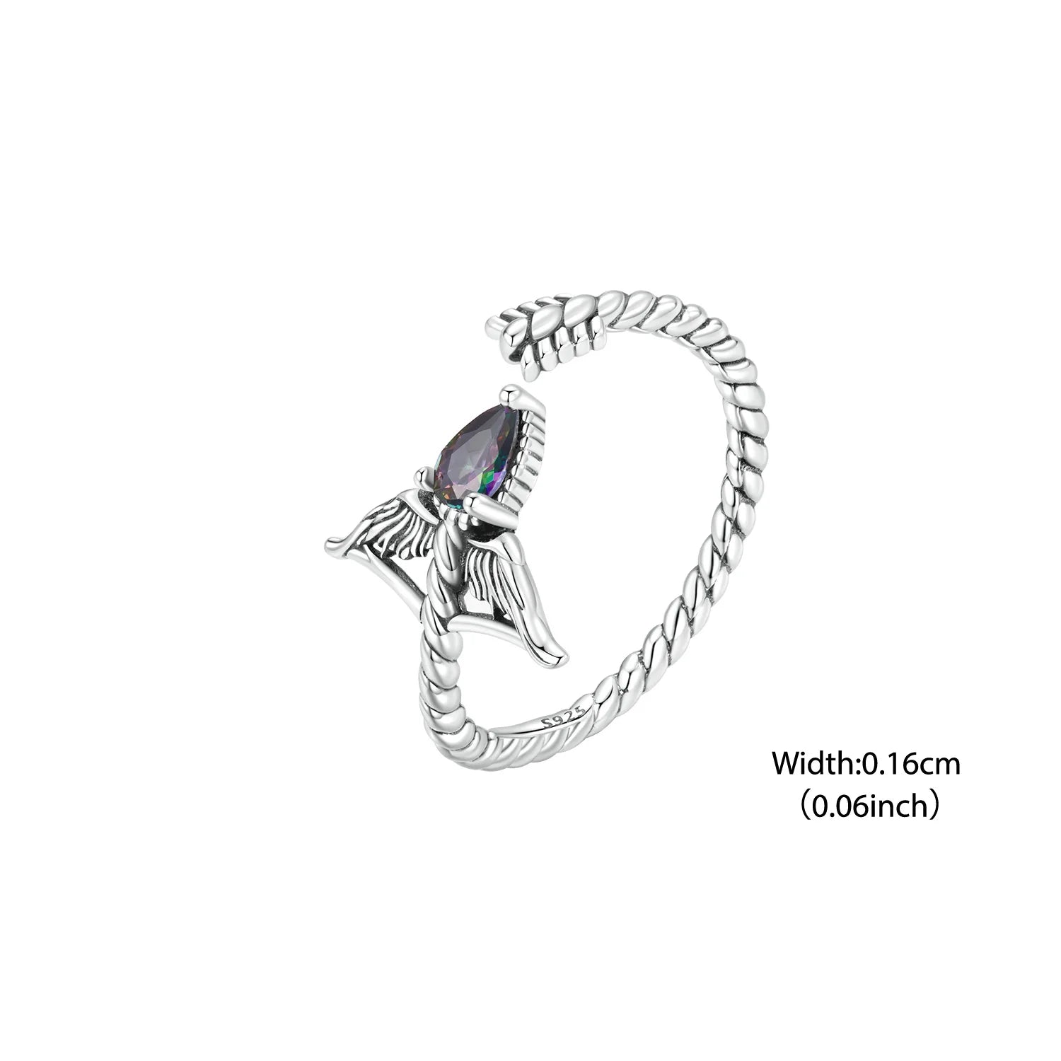 WOSTU 925 Sterling Silver Pisces Zodiac Open Ring Aries Sagittarius Cancer Lucky for Women Birthday Fine Jewelry Gift