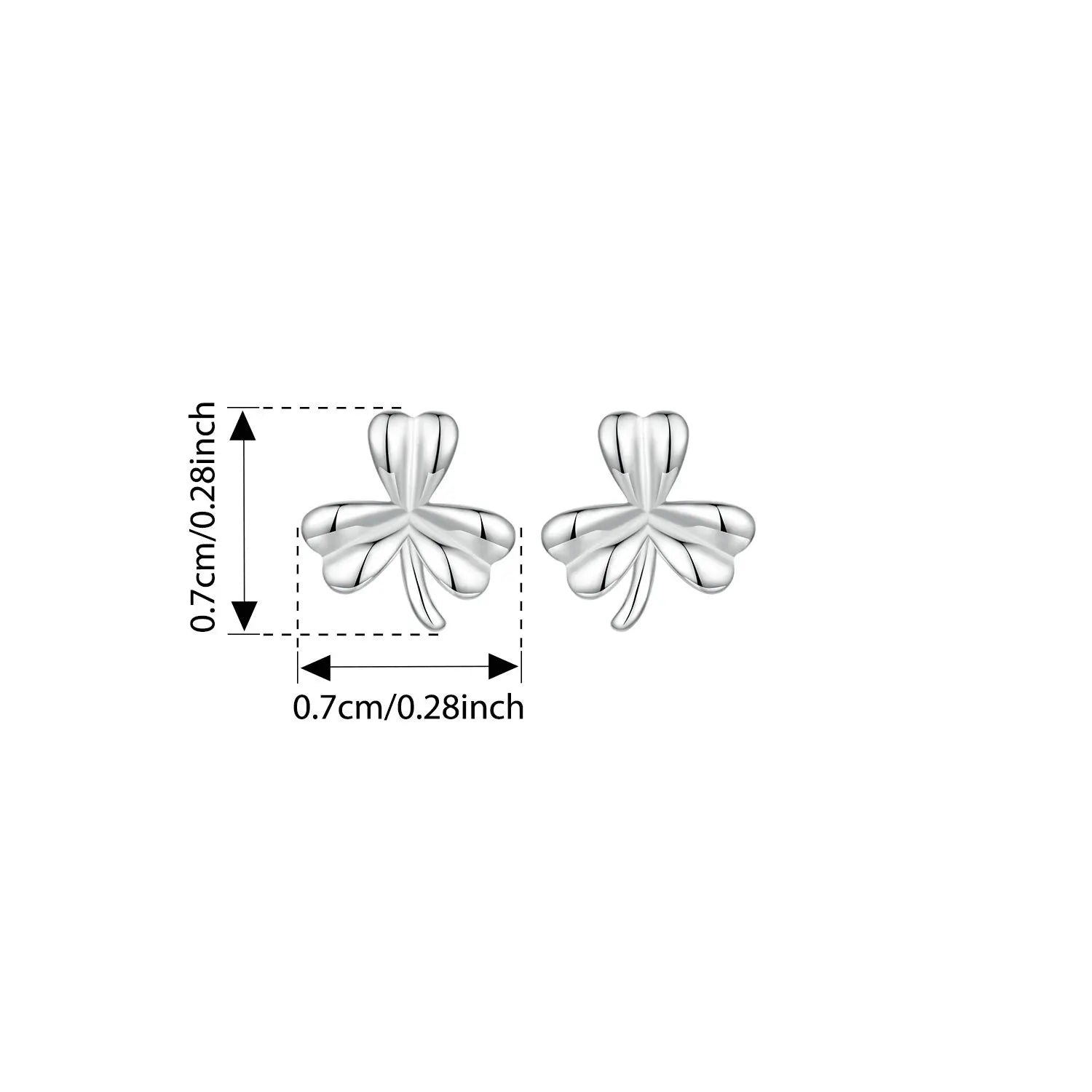 BISAER 925 Sterling Silver Mini Clover Stud Earrings,Lightweight Hypoallergenic Stud Ear for Lucky Woman Party Fine Jewelry