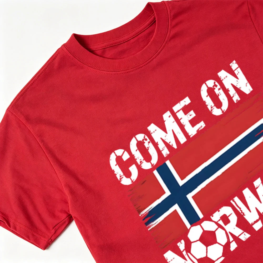 Come on Norway Supporter Football Fan Mens T-Shirt Tee Gift Top - Picture 1 of 2