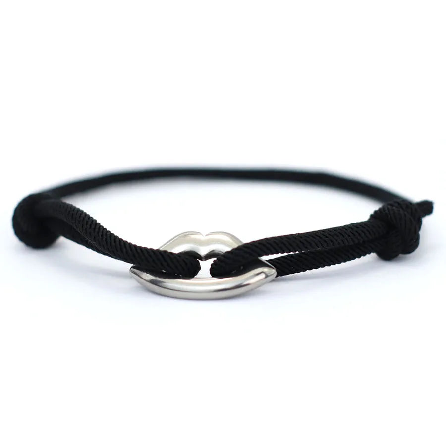 Stylish Rope Bracelet Unisex Handmade Adjustable Lip Shape Charm Braslet Luck Red Thread Braclet Friendship Jewelry Cord Pulsera