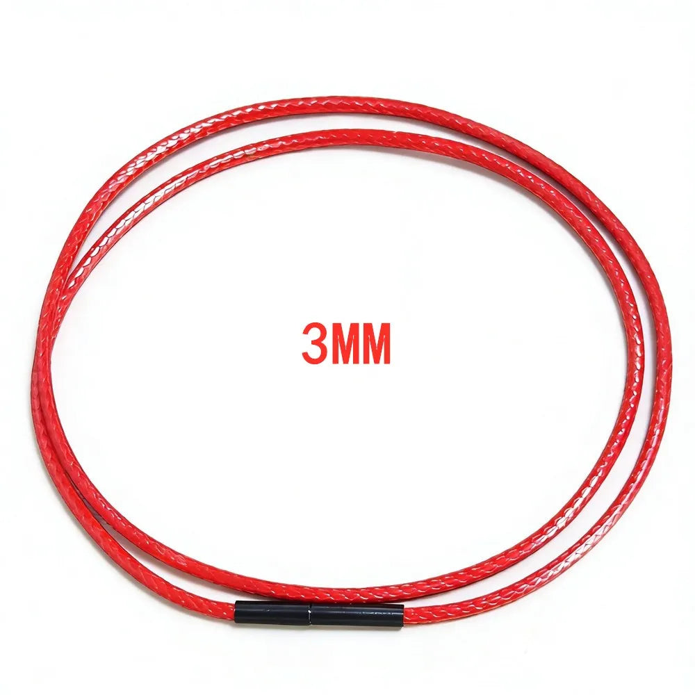 MKENDN Black Leather Chain Necklace for Diy Women Men Handmade Braid Rope Long Necklace 40/50/60/70CM Neck Pendant Chain Jewelry