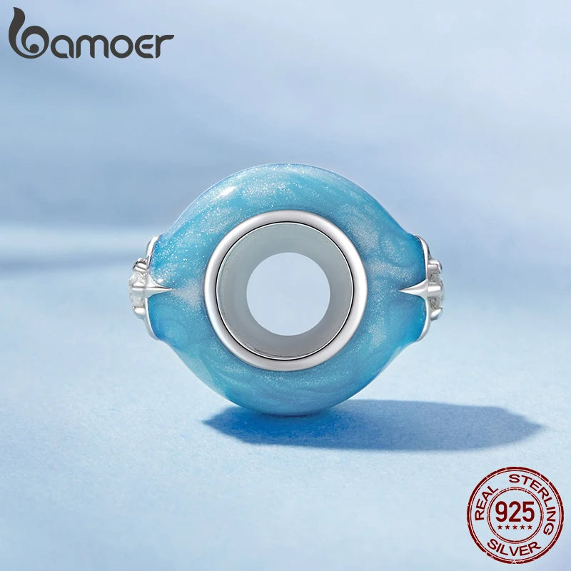 BAMOER 925 Sterling Silver Dreamy Starry Spacer Bead fit Original Bracelet DIY Jewelry Accessories bamoer Bead BSC1103