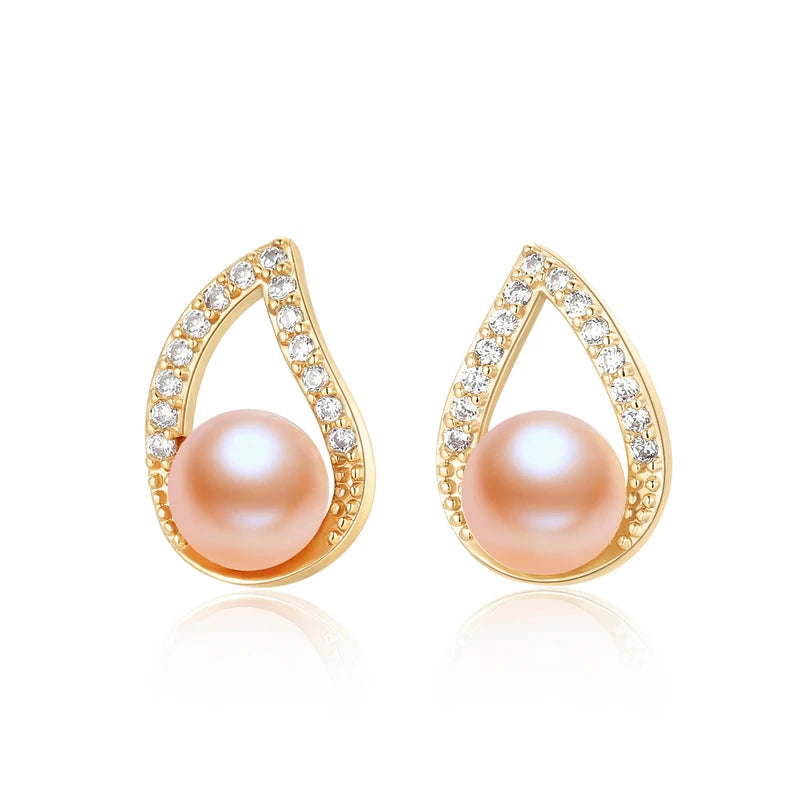 OXTAO Real Natural Freshwater Pearl Fashion Ladies Elegant Earring Jewelry Valentine's Day Girlfriend Birthday Wedding Gift