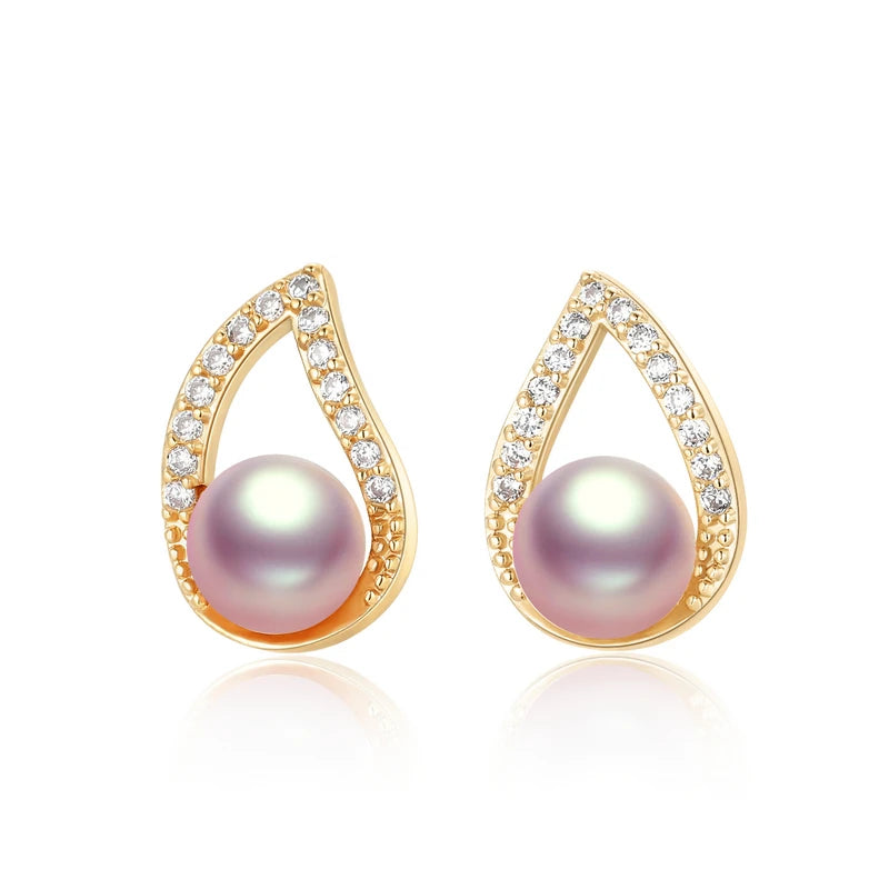 OXTAO Real Natural Freshwater Pearl Fashion Ladies Elegant Earring Jewelry Valentine's Day Girlfriend Birthday Wedding Gift