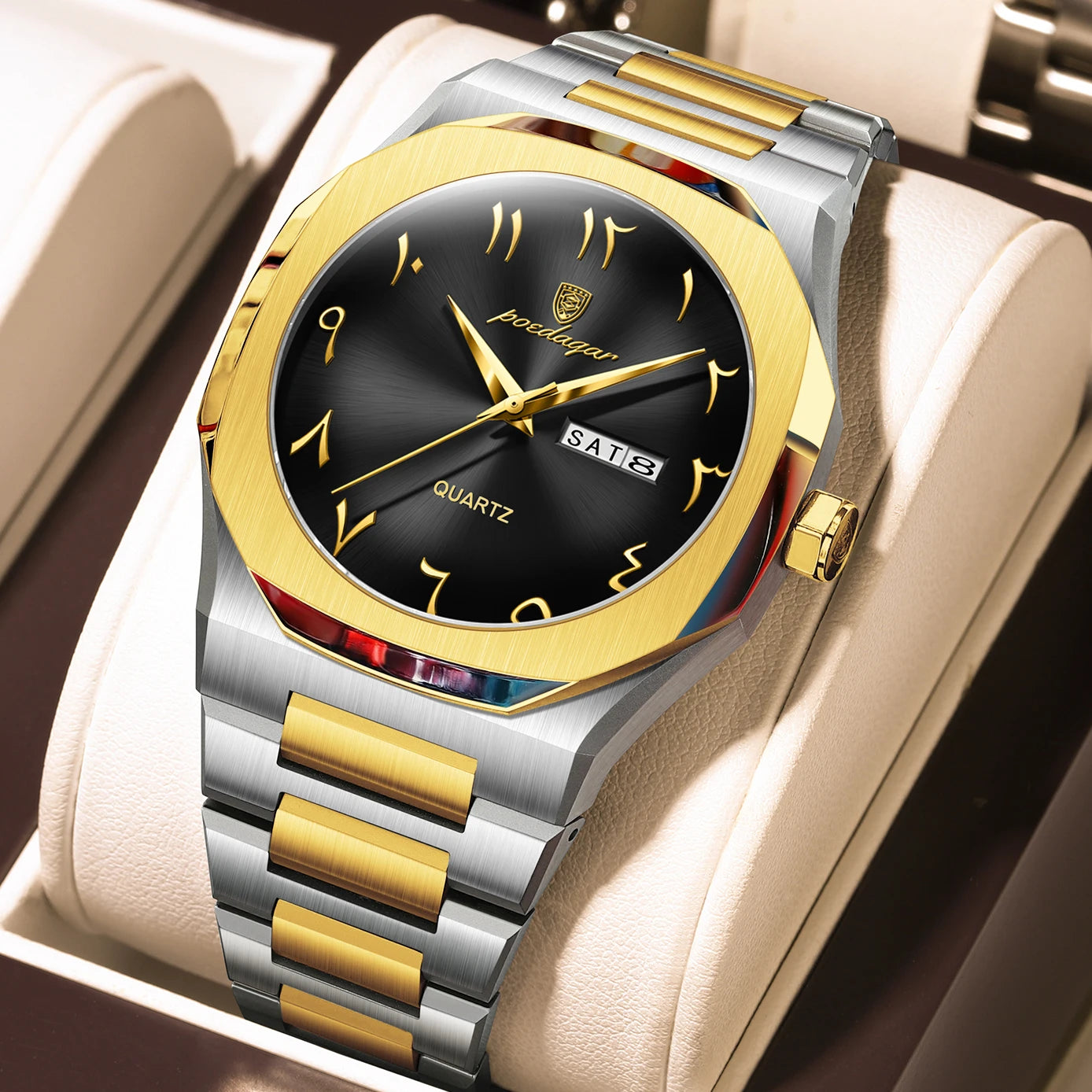 POEDAGAR Military Watch For Men Waterproof Luxury Week Calendar Man Wristwatch Quartz Stainless Steel Fashion Men's Watches Male - Madeinsea©