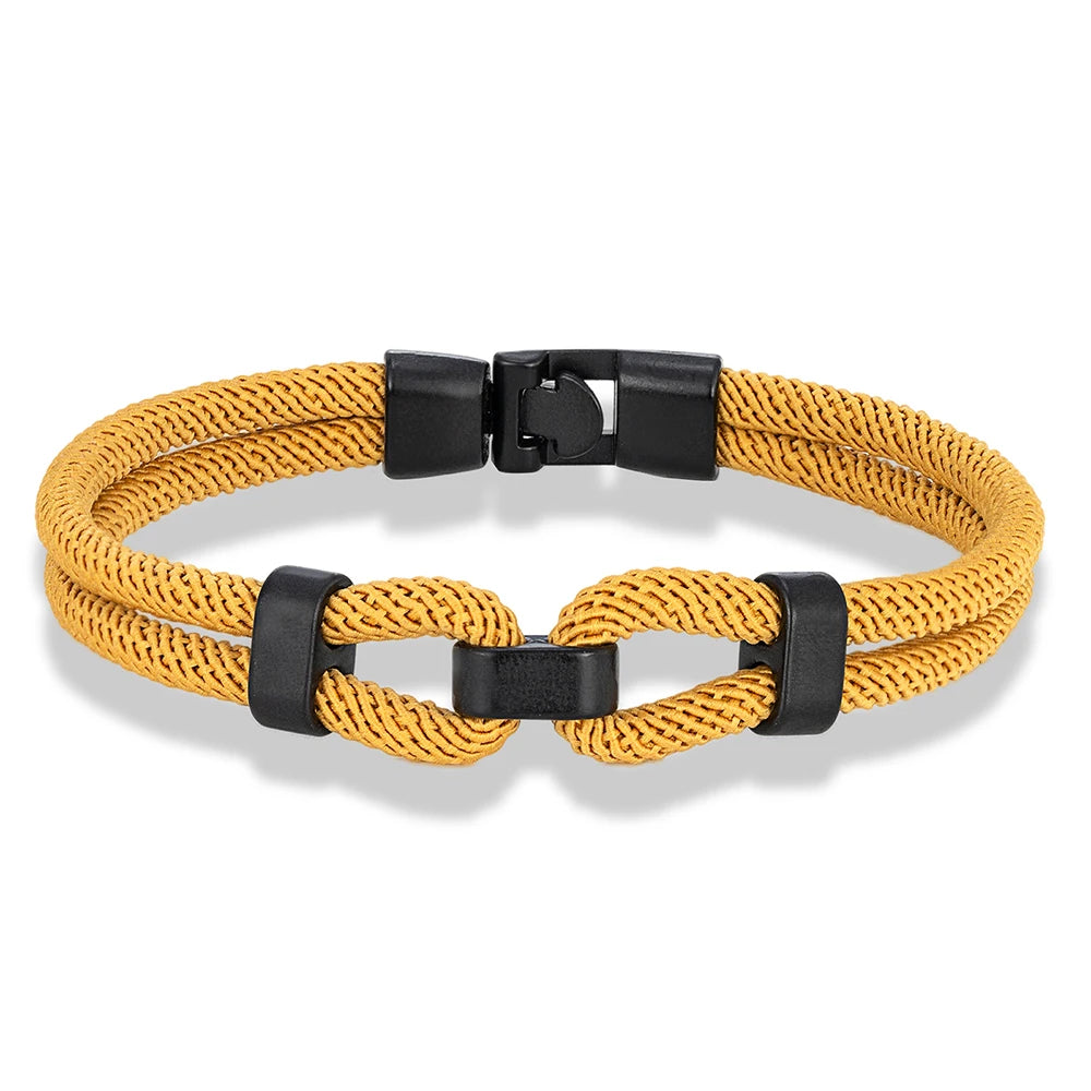 MKENDN Unique Sailing-Inspired Knot Bracelet For Men Black Easy Buckle Rope Bracelet Gifts For Him Nautical Wrap Jewelry Gifts - Madeinsea©