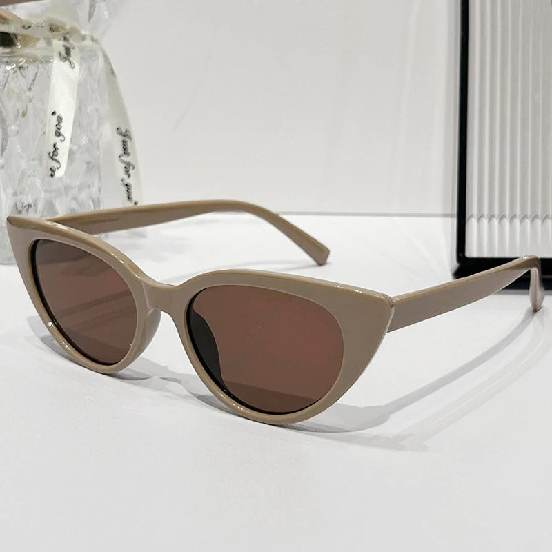 2025 Cute Sexy Vintage Cat Eye Sunglasses Brand Design Woman Small Triangle Retro Ladies Sun Glasses Thick Female Oculos De Sol