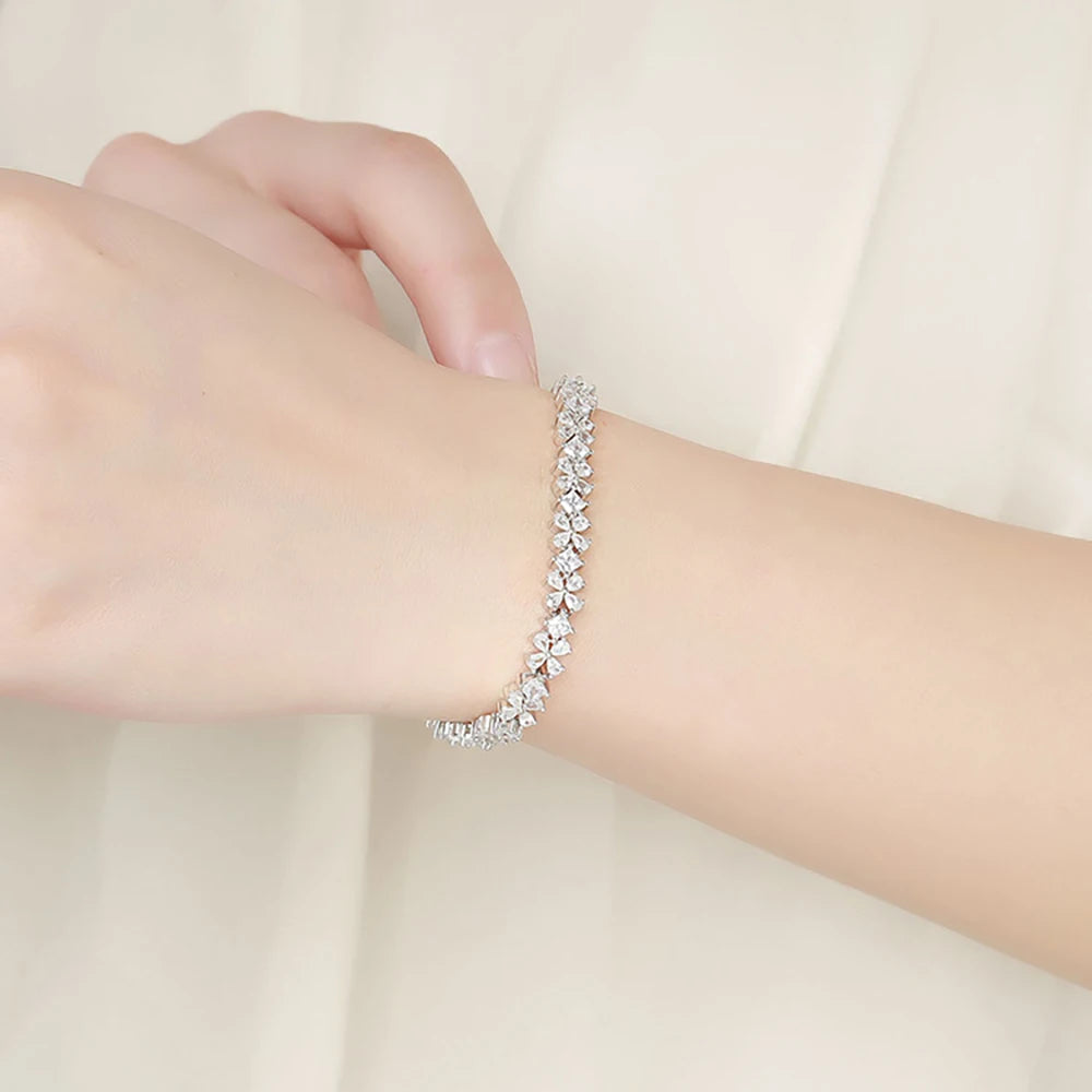 Serenity Sparkling 5A Zircon Tennis Bracelet For Women Men 100%  S925 Sterling Silver High Carbon Diamond Bracelet Fine Jewelry