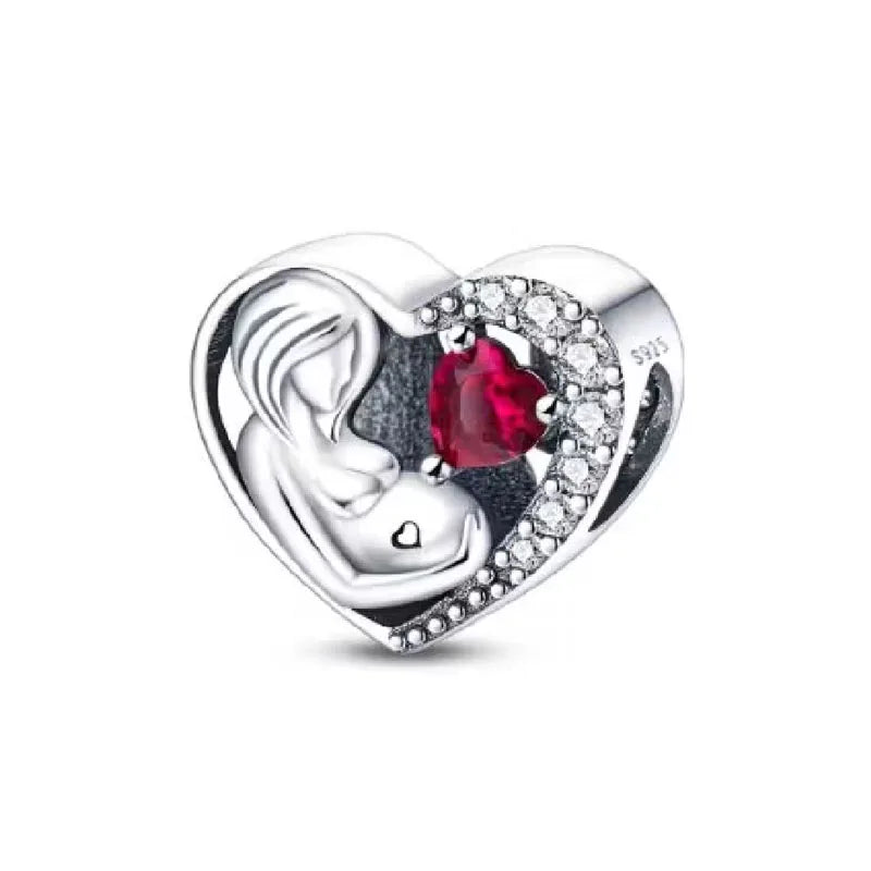 2025 Europe NEW 925 Sterling Silver Family Charm Dangle Pendant Bead Fit Women Original Bracelet Jewelry For Gift Mom Brother